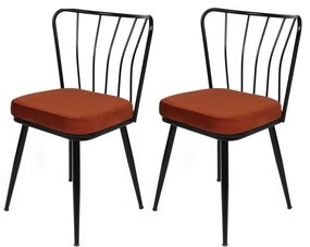 Zestaw krzeseł do jadalni Yildiz Tile Red andBlack, 2 sztuki, 2 szt.