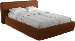 Łóżko 180 x 225 - z weluru - terakota - KIANA