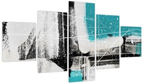 Obraz - Turkusowa abstrakcja (125x70 cm)