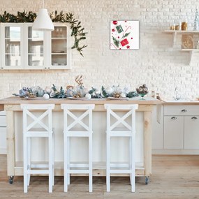 Zegar ścienny Prezent Słodycze Bombki Święta