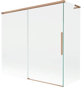Mexen Rox L parawan nawannowy 2-skrzydłowy rozsuwany 170 + 70 x 150 cm, transparent, miedź szczotkowana - 8C9L-170-070-65-00