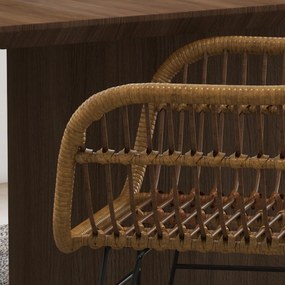 HOMCOM Zestaw Krzeseł Kuchennych Dekoracja Rattan | Aosom PL