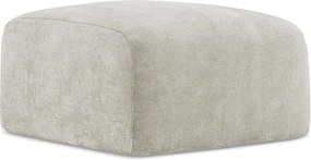 Pufa - z tkaniny szenilowej - perłowy - LEILA