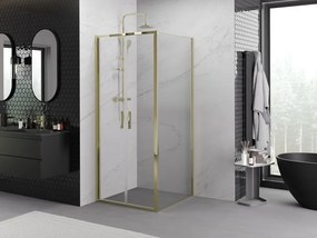 Mexen Exo-B Duo kabina prysznicowa uchylna 90 x 90 cm, transparent, złota - 814-090-090-50-00