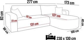 Narożnik BIS XL Uniwersalny z funkcją spania POSO 27 DomoHome