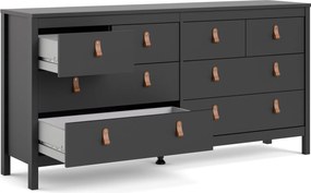 Czarna komoda z szufladami Madrid 4+4