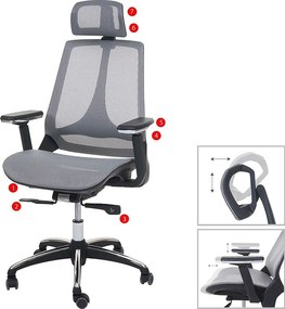 Krzesło biurowe MCW-A59,  szary/szary