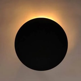 Kinkiet w kształcie koła, czarny - Rega - 20cm