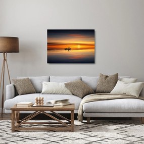 Obraz na szkle - żeglowanie na łodzi (70x50 cm)