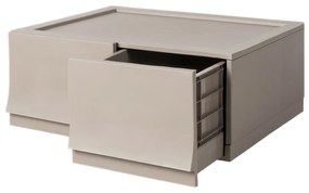 Modułowy pojemnik Wave twin Wood bez kółek 54,6 x 43,4 x 22 cm, szeroki - 2 szuflady