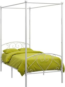 Białe metalowe łóżko z baldachimem 90x200 cm Z6-N63