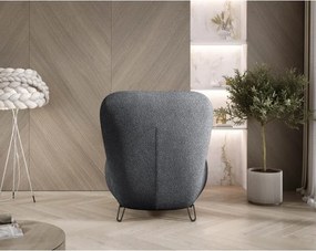 Fotel LUIS skandynawski wolnostojący na metalowych nogach w tkaninie NOW OR NEVER 100