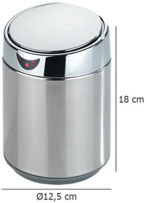 Kosz łazienkowy automatyczny SENSO, stal chromowana