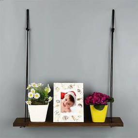 Półka ścienna – 60 cm x 13 cm x 1,6 cm – Orzech – Drewno jodłowe