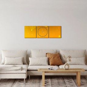 Abstrakcyjny żółty obraz (z zegarem) (90x30 cm)