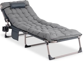 Leżak Ogrodowy SATURN 190x73 cm Szary
