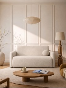 Sofa rozkładana Nido trzyosobowa 140 cm z pojemnikiem - jasny beżowy boucle Quelle 03
