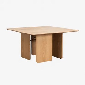 Kwadratowy Stół Jadalniany 140x140 Cm Z Mdf I Fornirem Jesionowym Ginger Miel - Sklum