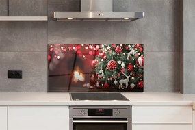 Szklany Panel Klasyczne Świąteczne Bombki