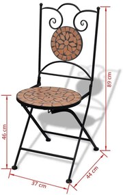 Zestaw ceramicznych krzeseł ogrodowych Zarvin - brązowy