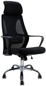 Fotel Biurowy Czarny Materiałowy Obrotowy Do Komputera T6-E57