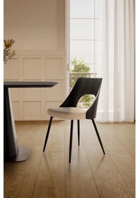 Czarne/kremowe tapicerowane krzesła zestaw 2 szt. Gilda – MOME