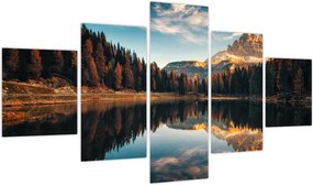Obraz - Alpy, Włochy, Dolomity, Lago Antorno (125x70 cm)