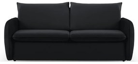 Czarna aksamitna rozkładana sofa 194 cm Vienna – Cosmopolitan Design