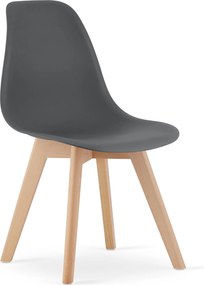 Ciemnoszare krzesło KITO z bukowymi nogami