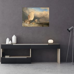 Obraz na szkle - William Turner, Fishing Boats with Hucksters Bargaining for Fish, reprodukcje (70x50 cm)