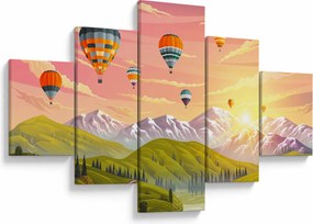 Obraz balonów nad krajobrazem (125x70 cm)
