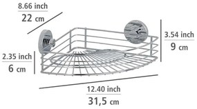 Narożna półka z przyssawką Wenko Vacuum-Loc, do 33 kg