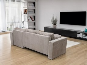 PROMOCJA Beżowa narożna sofa SMART COSARO, dwustronna + 2 poduszki GRATIS II. gatunek