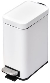 HOMCOM Kosz na śmieci 5L z pedałem i pokrywą do salonu Biały elegancki design łatwe czyszczenie | Aosom PL