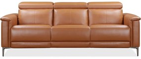 Brązowa sofa z imitacji skóry 222 cm Lund – Støraa