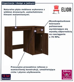 Biurko minimalistyczne brązowy dąb - Fizz