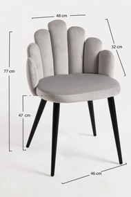 Zestaw 4 Krzese Hand Aksamitne Czarne Nogi