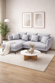 Popielaty narożnik z pojemnikiem do salonu N8-Z32