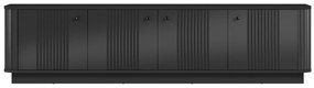 Szafka RTV Vesper 4D 187 cm na cokole - czarny / czarne uchwyty