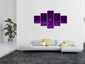 Obraz fioletowego serca (125x70 cm)