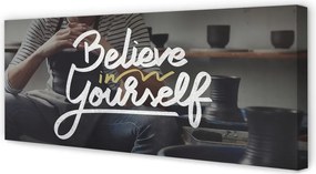 Fotoobraz na płótnie Człowiek i Motywujące Hasło