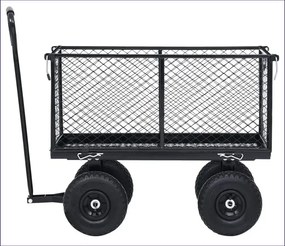 Czarny wózek ogrodowy na pneumatycznych kołach B1-D31