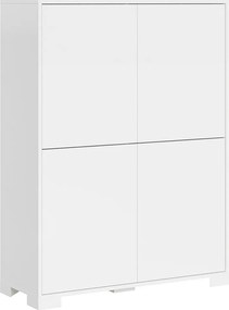 Wysoka komoda 4-drzwiowa Lumina 90x35x120 cm, biały połysk