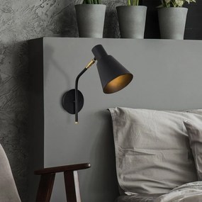 Kinkiet w czarno-złotym kolorze ø 15 cm Sivani – Opviq lights