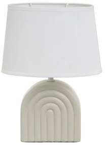 Biało-beżowa lampa stołowa ceramiczna z tekstylnym kloszem (wysokość 31 cm) – Casa Selección