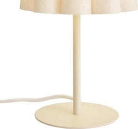 Lampa stołowa Japandi beżowa z abażurem z tkaniny 35 cm - Jenni