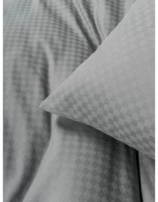 Szara pościel jednoosobowa z bawełny renforcé 140x200 cm Checkered – Mila Home Luxury