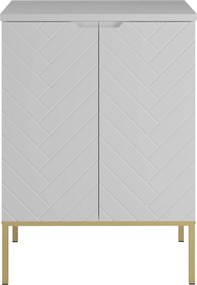 Szafka pod umywalkę nablatową Aspen 09, biały mat/złoty, 60 cm - zestaw 1