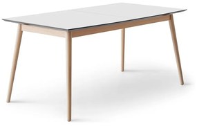 Biało-naturalny rozkładany stół z białym blatem 100x210 cm Meza – Hammel Furniture