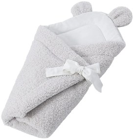 Rożek niemowlęcy z materiału sherpa w kolorze kości słoniowej 35x65 cm – Meowbaby